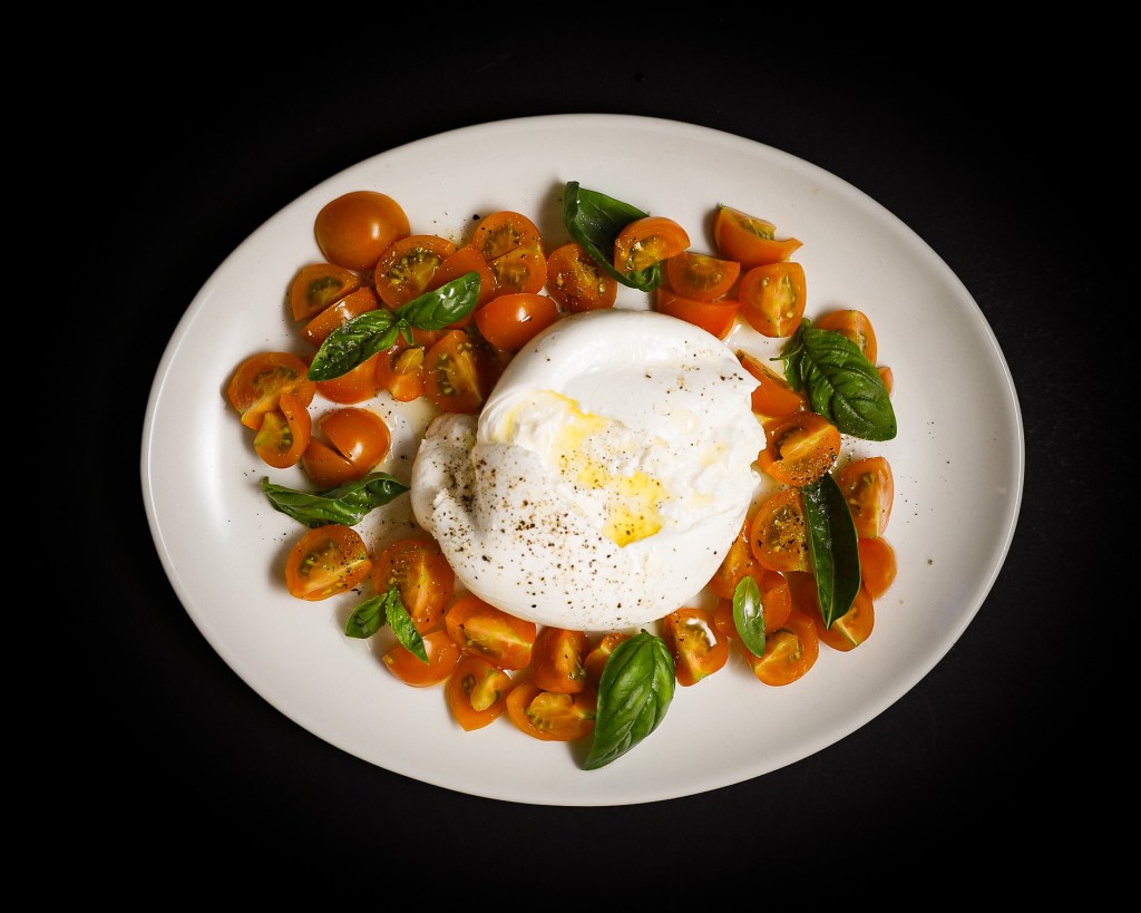 Sungold Cherry Tomatoes & Burrata